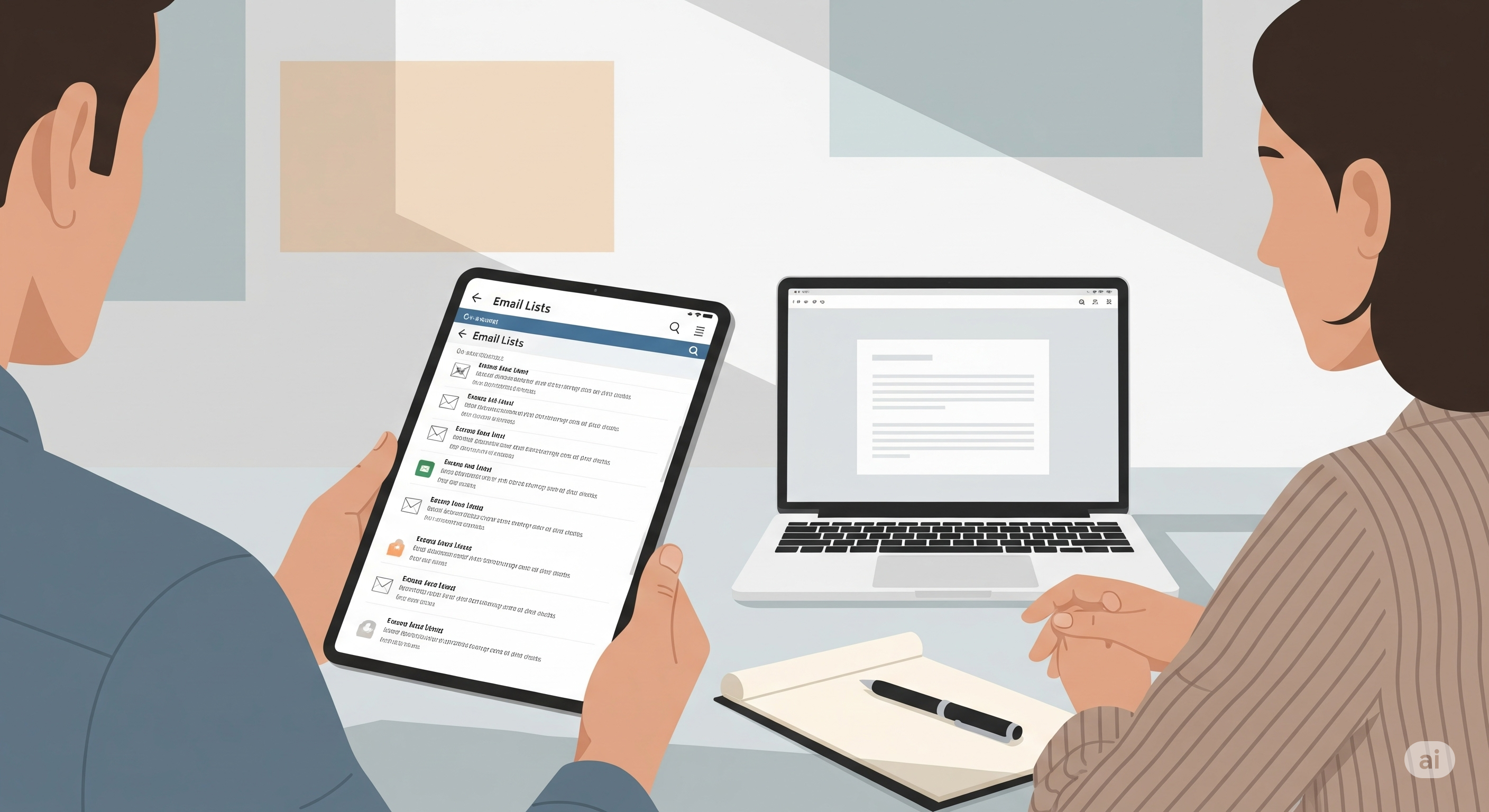 Person using email marketing software on laptop